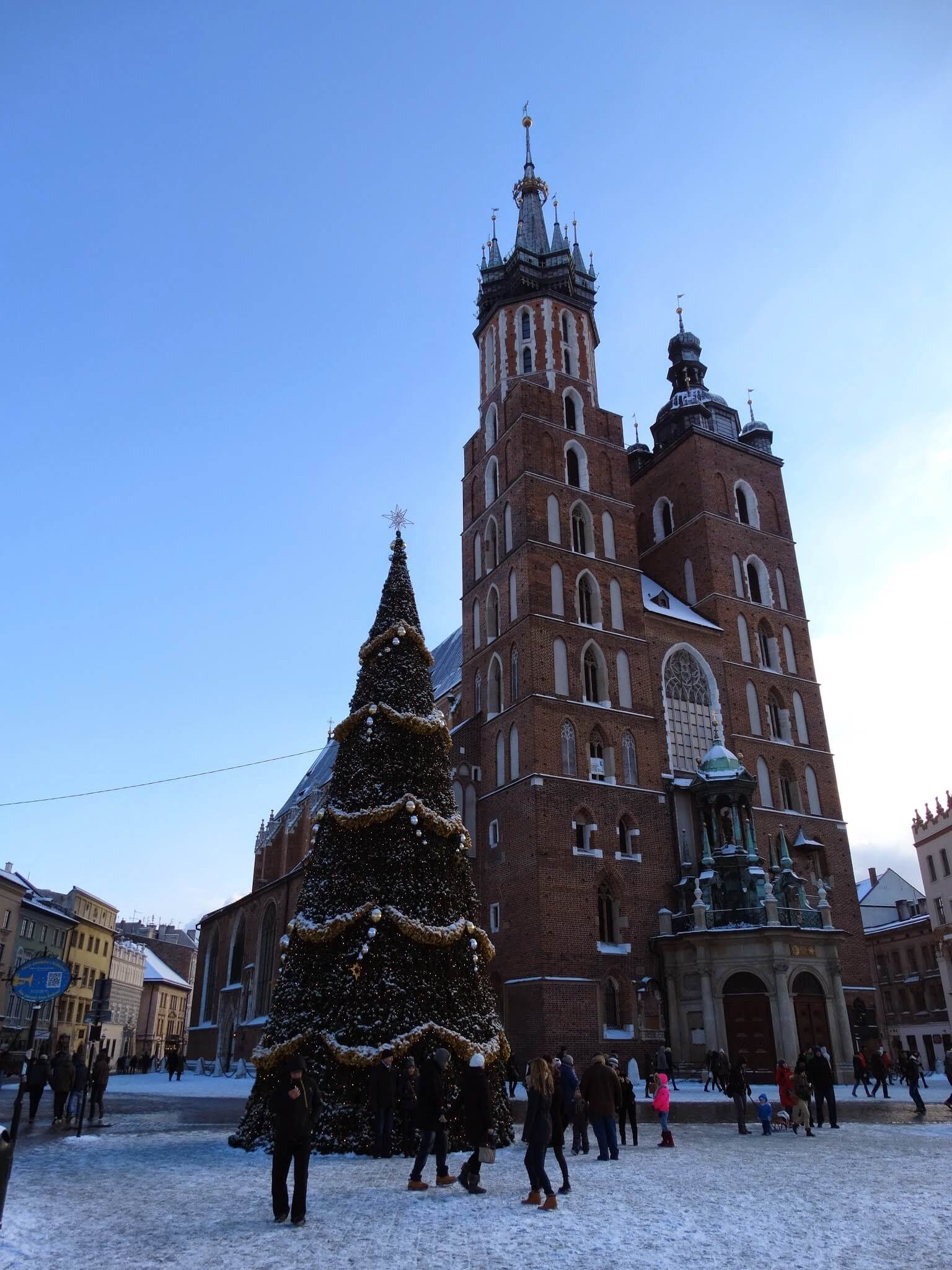 Christmas tree on the main square in Krakow
