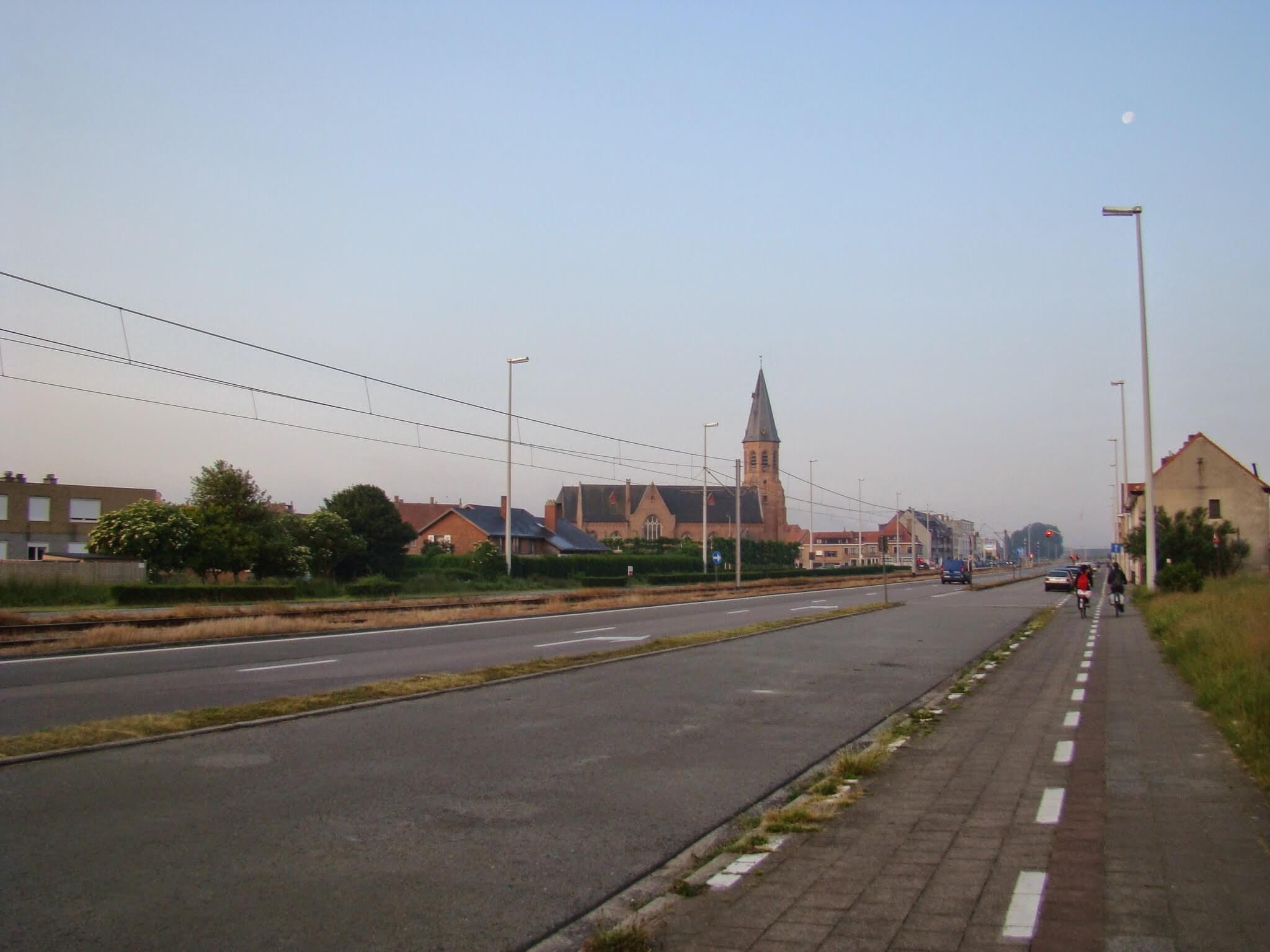 Empty morning street in Zeebgrugge