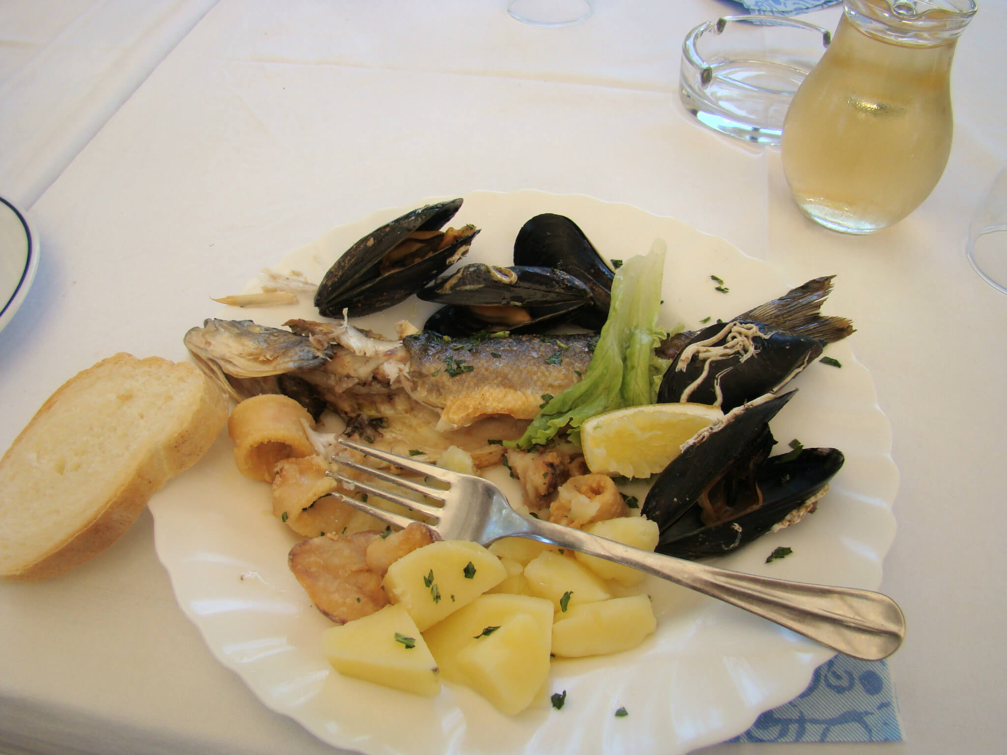 Seafood lunch on Krk island