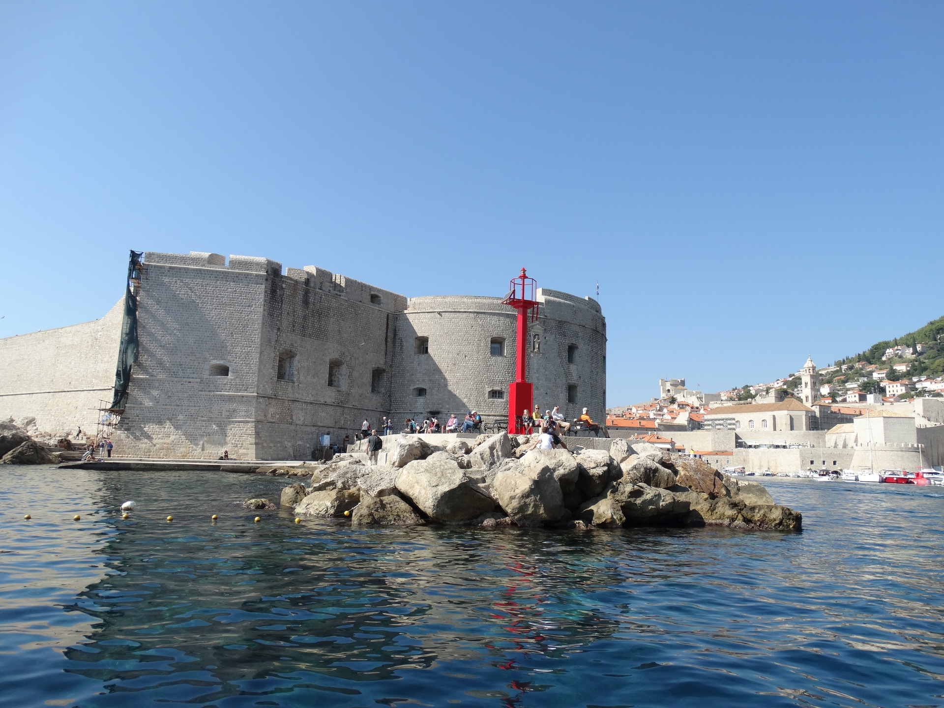Dubrovnik and the lighthouse from the boat